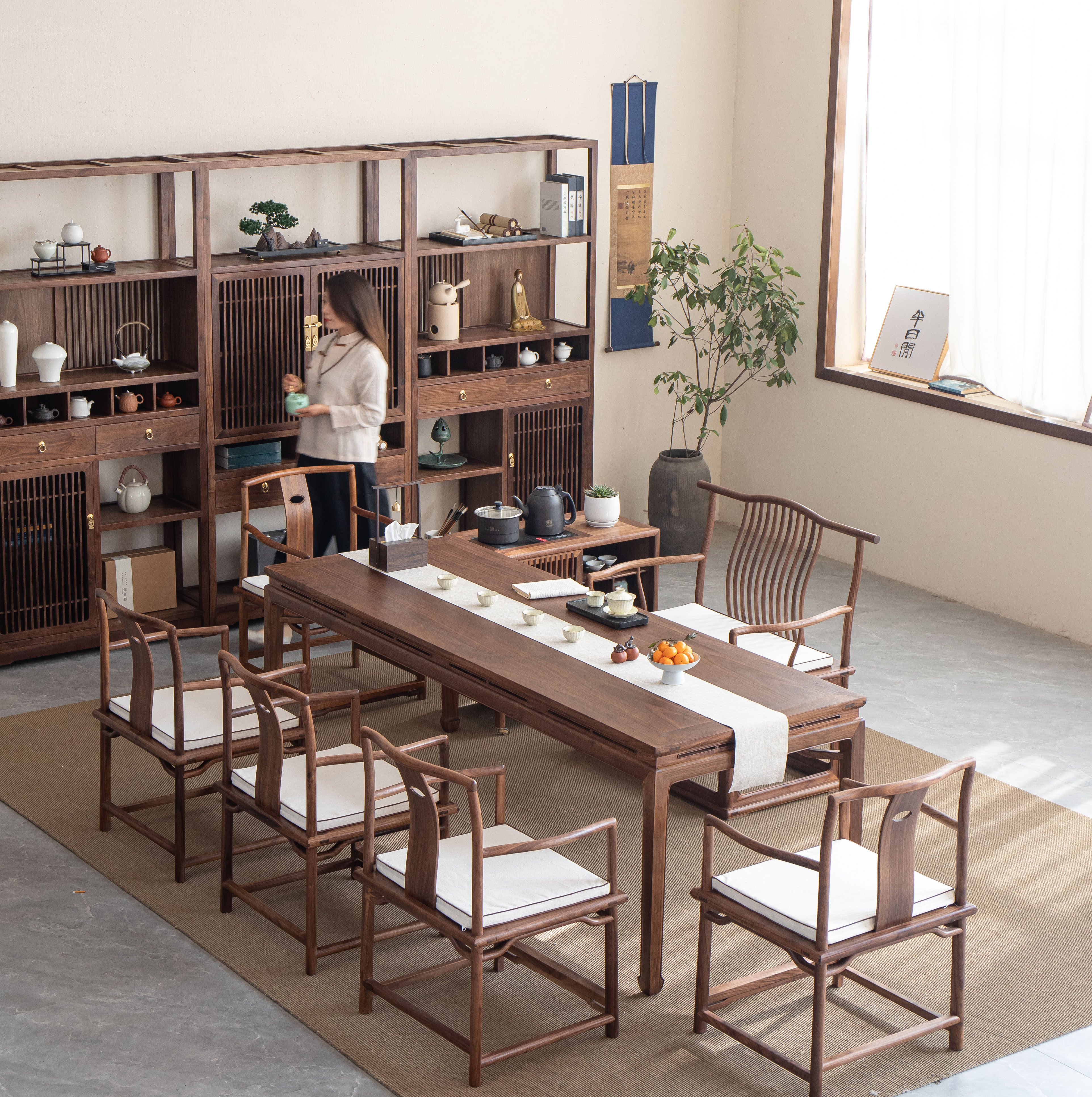 新中式黑胡桃实木茶台,禅意生活从这里开始?-其它桌类-淘宝好物网