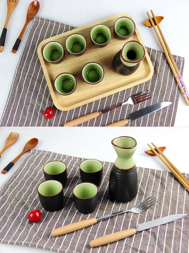 Bình gốm nhỏ Nhật Bản đặt ly rượu vang trắng hộ gia đình cốc rượu sake sáng tạo nồi tách rượu vang hộ gia đình rượu vang tinh thần đồ khui rượu vang cao cấp