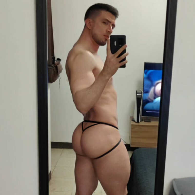 Low-Waist Men's Thong Pure Cotton Breathable Personalized Single Thong U-Convex Design Sexy Briefs