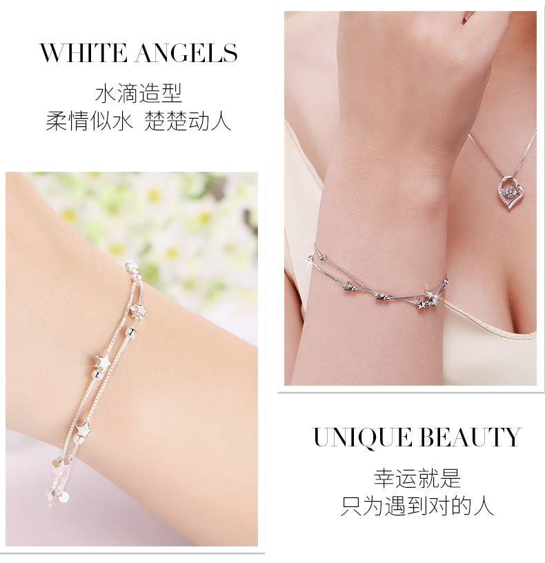 Sterling bạc mười hai chòm sao sao vòng đeo tay nữ Hàn Quốc phiên bản của cặp vợ chồng sinh nhật đơn giản đồ trang sức cá tính sen bạn gái món quà