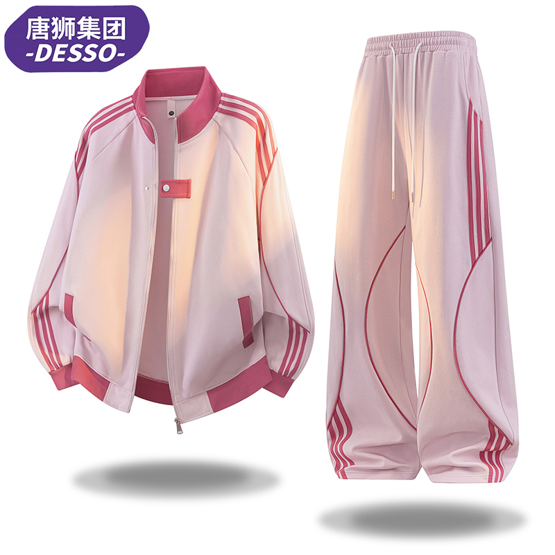Tangshi Group Desso Striped Sweatshirt and Sweatpants Set for Women, Sports Casual Wear, Cardigan Two-Piece Set, Complete Set Tangshi Group Desso Striped Sweatshirt and Sweatpants Set for Women, Sports Casual Wear, Cardigan Two-Piece Set, Complete Set