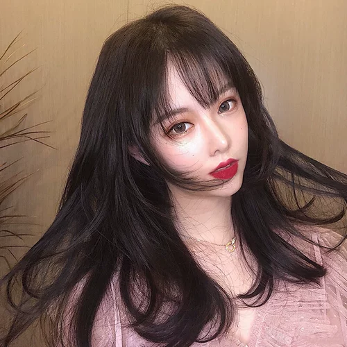 Сетка для волос, кудрявая челка, шлем изготовленный из настоящих волос, средней длины, популярно в интернете, французский стиль, придает объем, «ключичная» стрижка