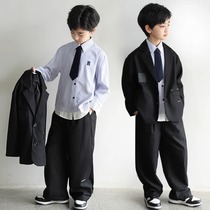 Korean boys suits and casual suits 2024 spring and autumn boys high-end dresses handsome middle-aged and older childrens suits hit the street