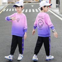 South Korean boy smiles and sweatshirt spring and autumn suit 2021 new CUHK Tong Shuai Gas and Han Edition casual clothes childrens clothes