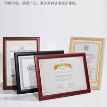 A4 solid wood photo frame table certificate frame a3 business license frame mounting advertising picture frame wooden frame custom made
