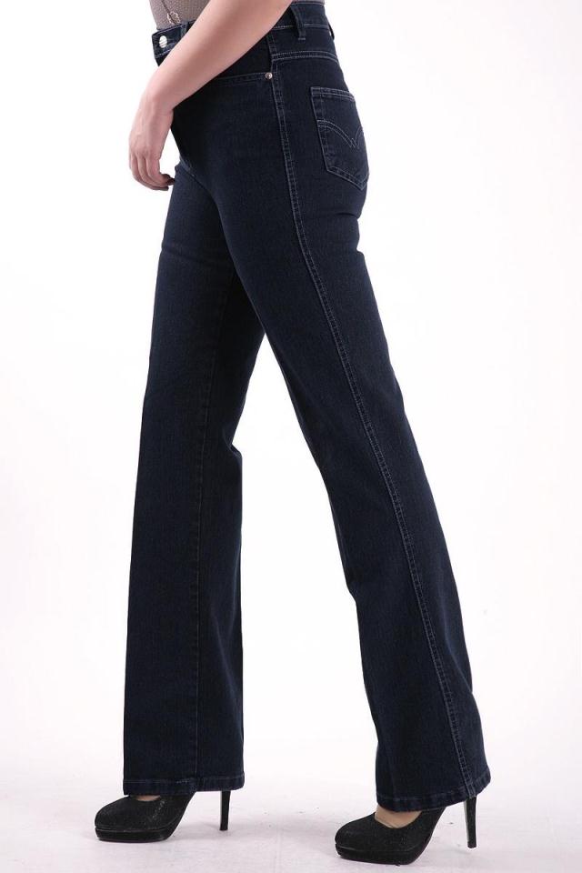 Phụ nữ trung niên kéo dài eo cao Trung niên thẳng thẳng cộng với phân bón Quần mẹ XL quần jeans nữ giản dị thời trang công sở nữ cao cấp