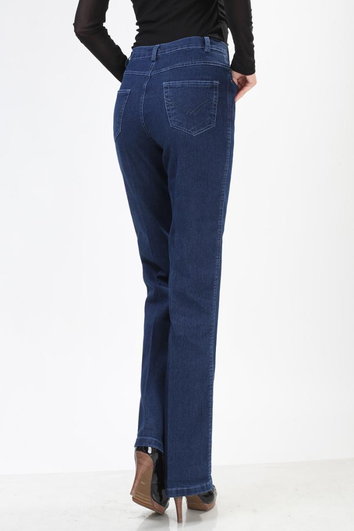 Quần jean nữ trung niên và già quần cotton co giãn mùa thu quần nữ cao eo thẳng quần giản dị Quần mẹ XL quần jean baggy nữ