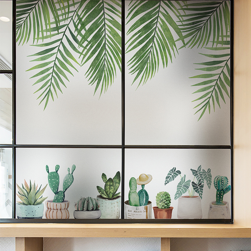 Nordic window stickers frosted electrostatic balcony powder room anti-peep glass film Translucent opaque shading window grille