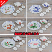 Mini ornaments creative ceramic childrens small toys playing home simulation small kung fu tea set tea tray teapot set