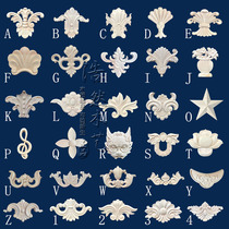 European solid wood decal furniture wardrobe flower piece wood carving corner flower living room TV background wall flower piece decoration lion head