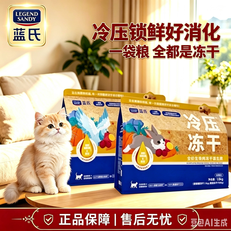 Blue's Cold-Pressed Freeze-Dried Cat Food with Pigeon and Rabbit Meat, Complete Freeze-Dried Raw Meat, Suitable for All Stages of Life, 1.8kg Blue's Cold-Pressed Freeze-Dried Cat Food with Pigeon and Rabbit Meat, Complete Freeze-Dried Raw Meat, Suitable for All Stages of Life, 1.8kg