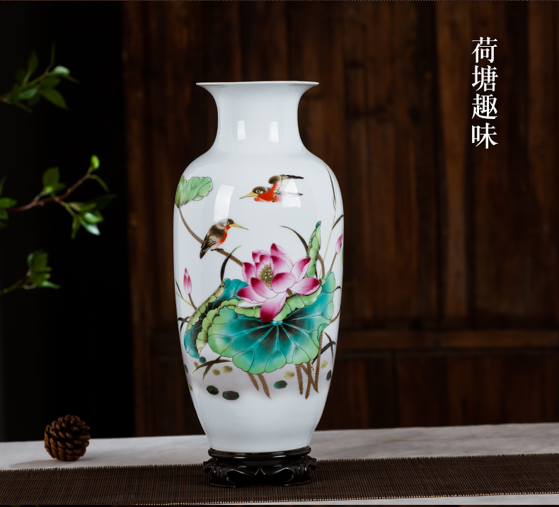 Jingdezhen ceramics vase furnishing articles flower arrangement is contracted and I sitting room home wine ark, adornment porcelain of furnishing articles