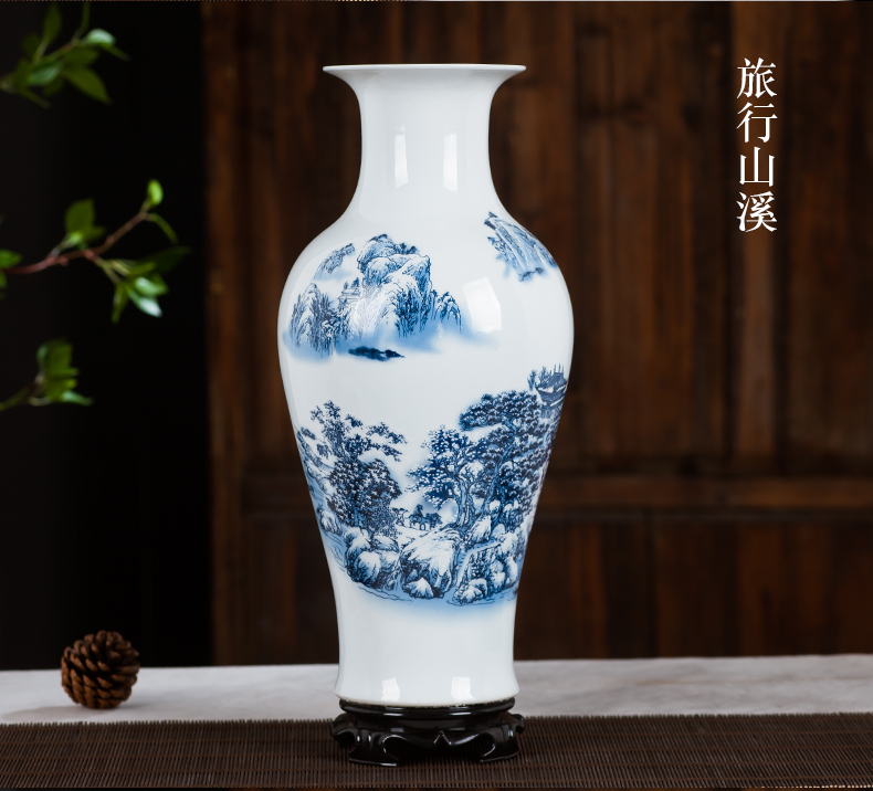 Jingdezhen ceramics vase furnishing articles flower arrangement is contracted and I sitting room home wine ark, adornment porcelain of furnishing articles