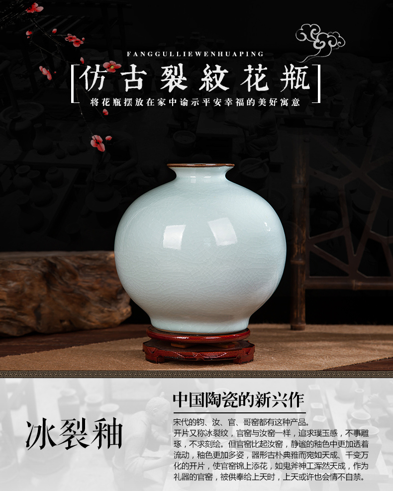 Jingdezhen ceramics vase white archaize crack of the sitting room TV ark, wine accessories furnishing articles household act the role ofing is tasted