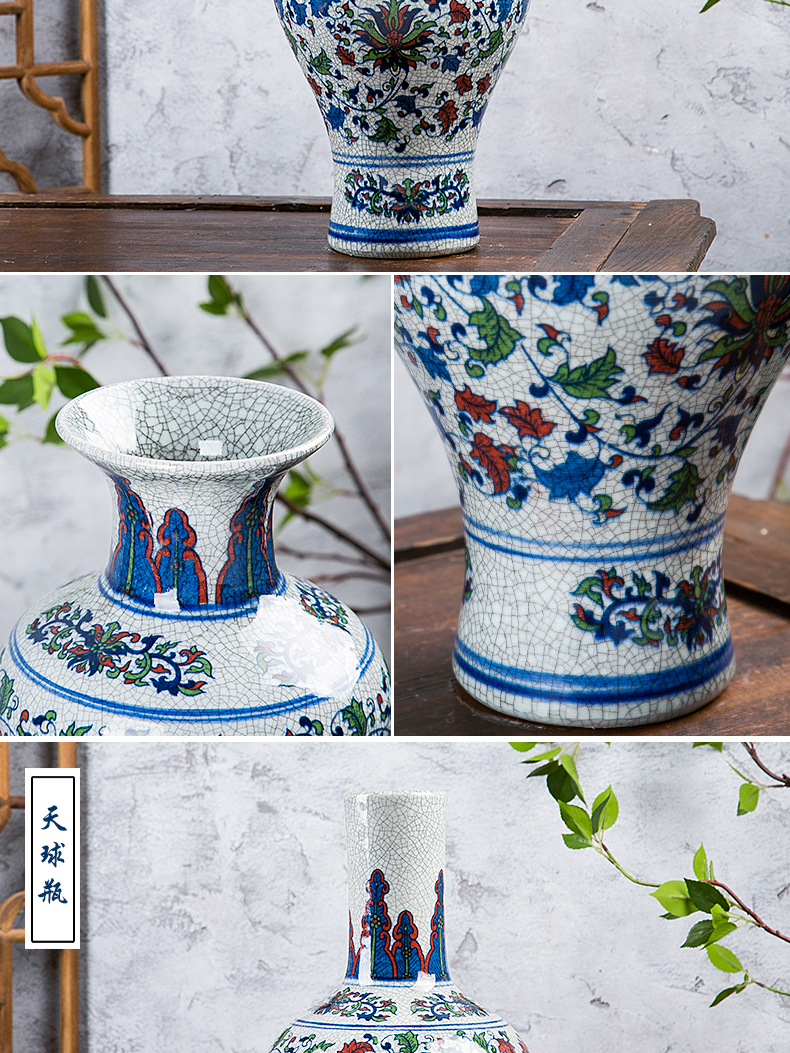 Blue and white porcelain, porcelain in jingdezhen ceramic vase new colorful ceramic vases, home furnishing articles antique furniture