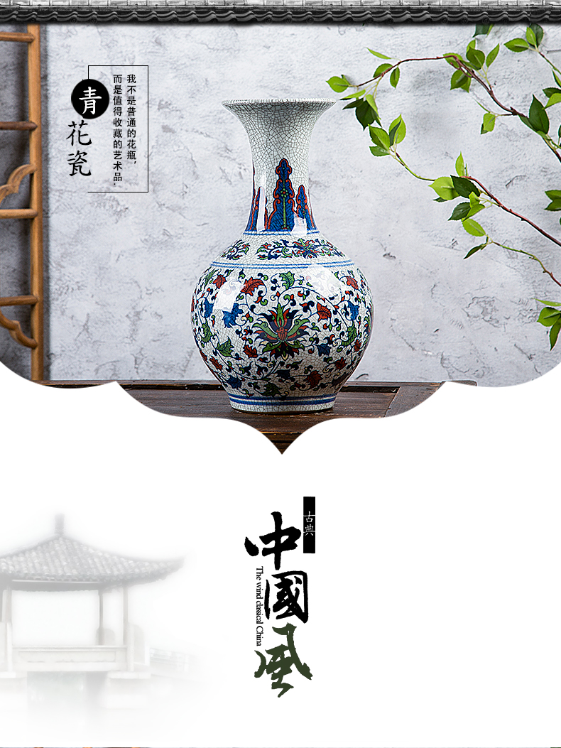 Blue and white porcelain, porcelain in jingdezhen ceramic vase new colorful ceramic vases, home furnishing articles antique furniture