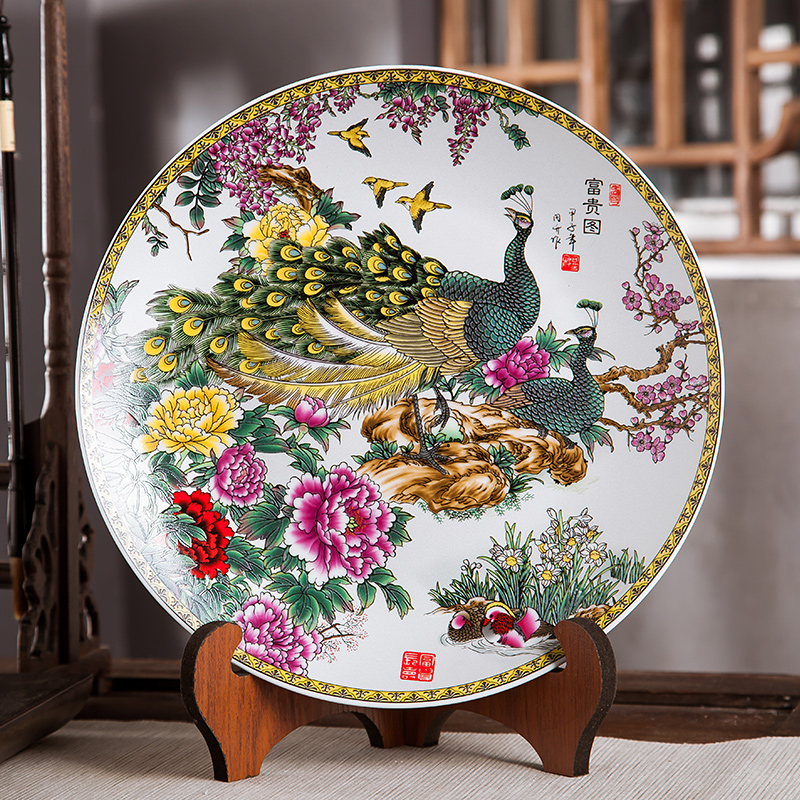 Jingdezhen ceramics European wealth figure decoration plate of ornamental dish hang dish by dish home furnishing articles study arts and crafts