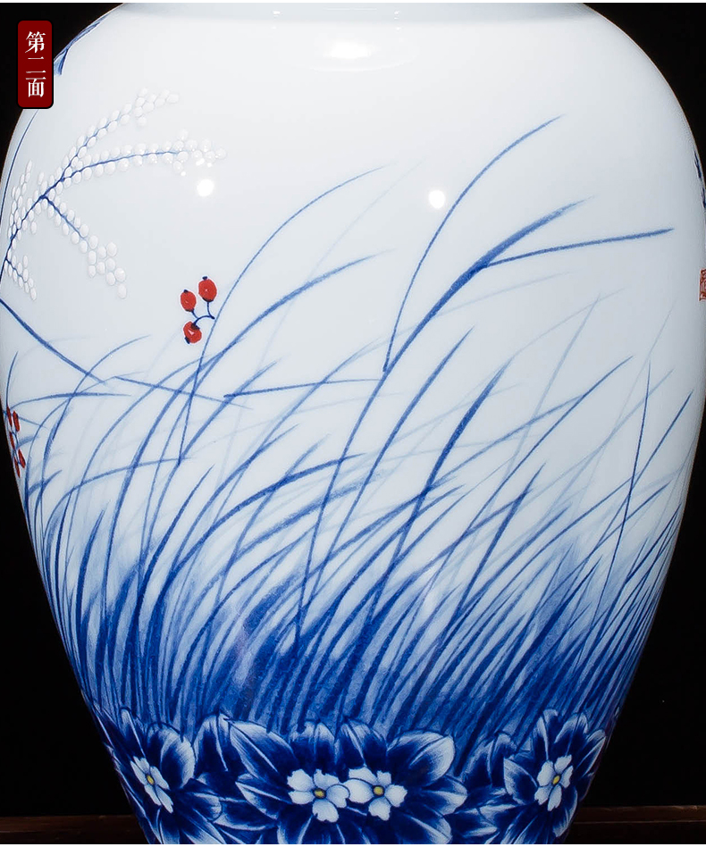 Jingdezhen ceramics landscape painting drawing big vases, flower arranging new Chinese style household act the role ofing is tasted, the sitting room porch place