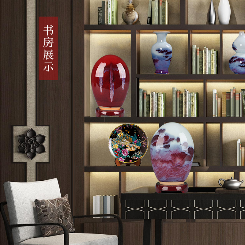 Archaize of jingdezhen ceramics up with jun porcelain floret bottle f egg modern household act the role ofing is tasted, the sitting room TV ark, furnishing articles