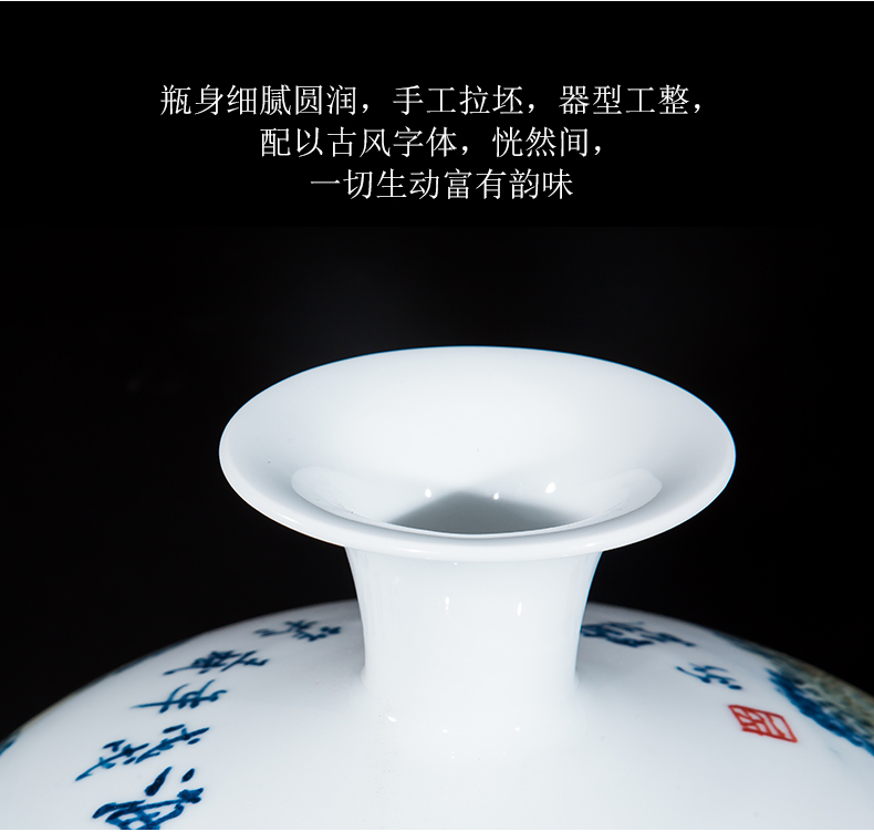 Jingdezhen ceramics celebrity hand - made the master of landscape painting large vases, home furnishing articles villa living room office