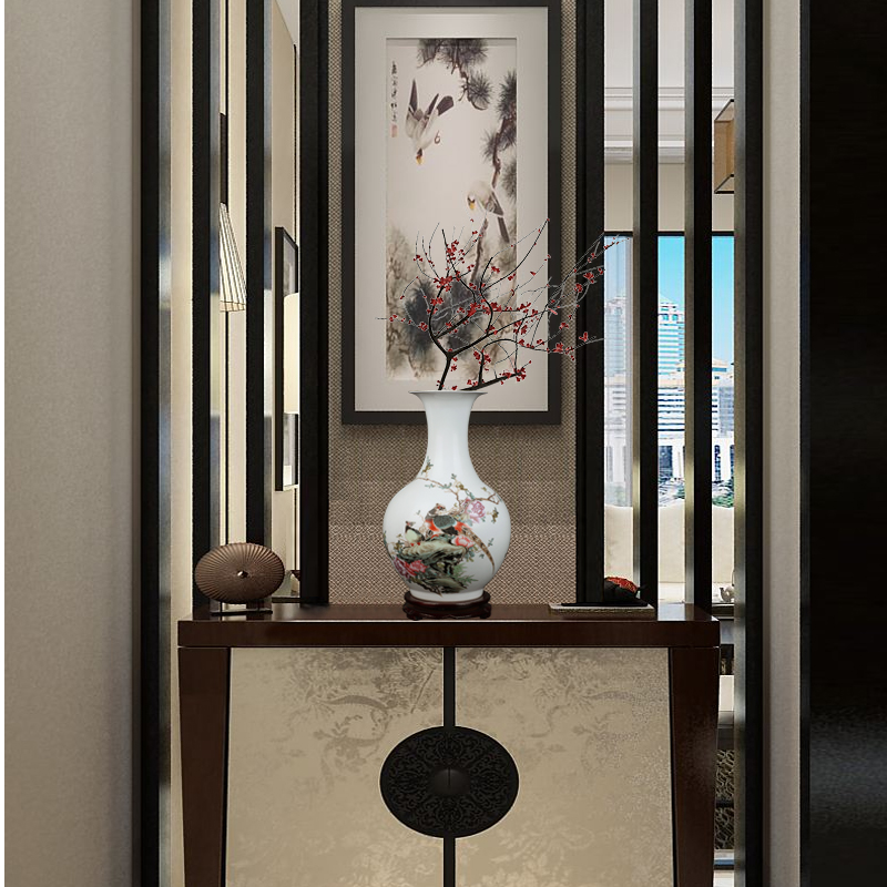 Jingdezhen ceramics vase furnishing articles pastel of the reward bottle arranging flowers sitting room TV ark, of Chinese style household decorative arts and crafts