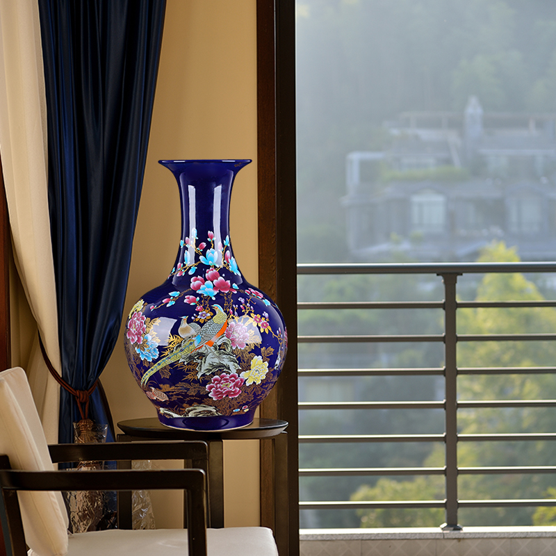 Jingdezhen vases, pottery and porcelain landing large new Chinese style household flower arrangement sitting room adornment TV ark, furnishing articles