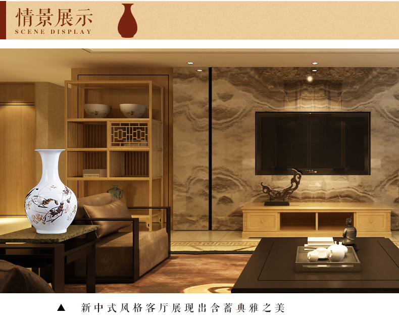 Contracted and I jingdezhen ceramics hand - made shrimp boring vase home wine cabinet office sitting room adornment is placed