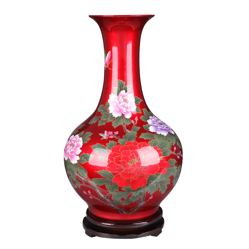 Jingdezhen ceramics vase furnishing articles blue flower arranging the sitting room of Chinese style household decorations arts and crafts porcelain decoration