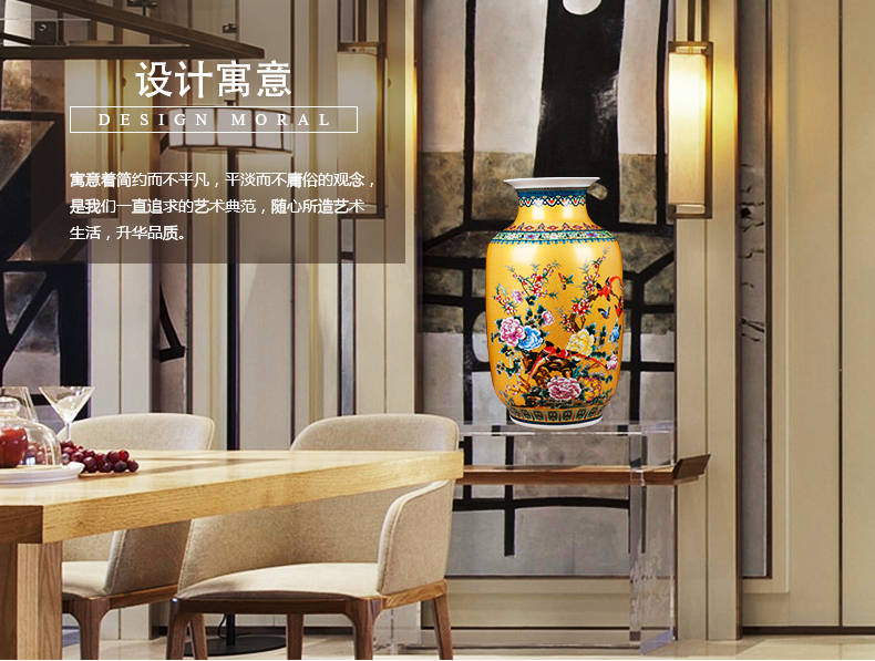 Jingdezhen ceramics China red large vases, flower arranging is home sitting room adornment is placed hotel wedding celebrations