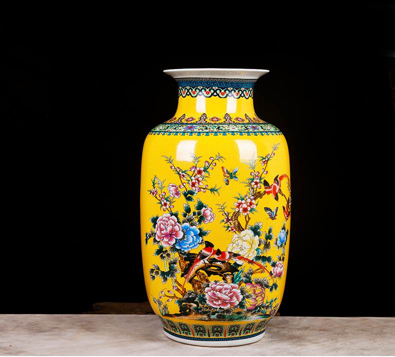 Jingdezhen ceramics China red large vases, flower arranging is home sitting room adornment is placed hotel wedding celebrations