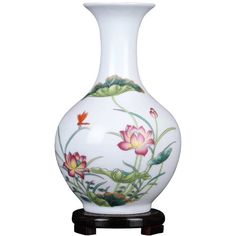 Antique vase of jingdezhen ceramics creative famille rose porcelain decorations adornment of the sitting room of Chinese style household furnishing articles