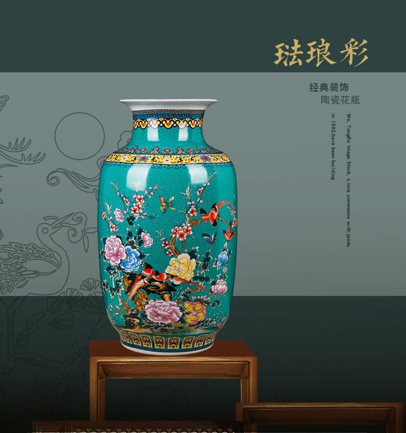 Jingdezhen ceramics China red large vases, flower arranging is home sitting room adornment is placed hotel wedding celebrations