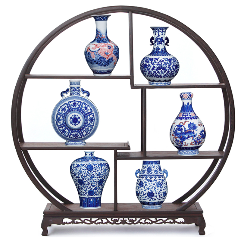 Jingdezhen blue and white porcelain antique ceramics from the qing qianlong hand - made flower arrangement sitting room adornment of Chinese style household furnishing articles