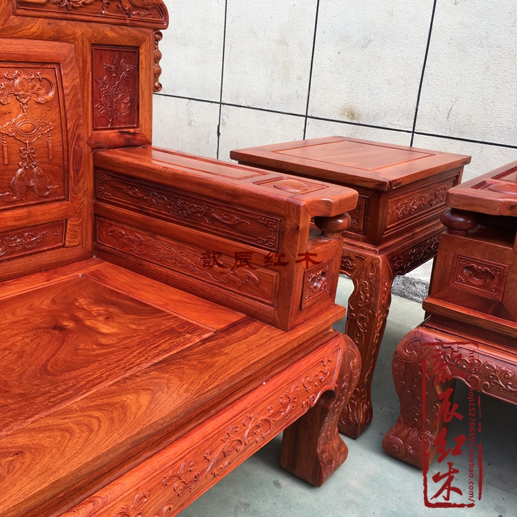 Nội thất gỗ gụ Miến gỗ hồng mộc cuộn 123 bộ sofa gồm sáu trái cây lớn kết hợp phòng khách bằng gỗ hồng - Bộ đồ nội thất mẫu kệ tivi đẹp