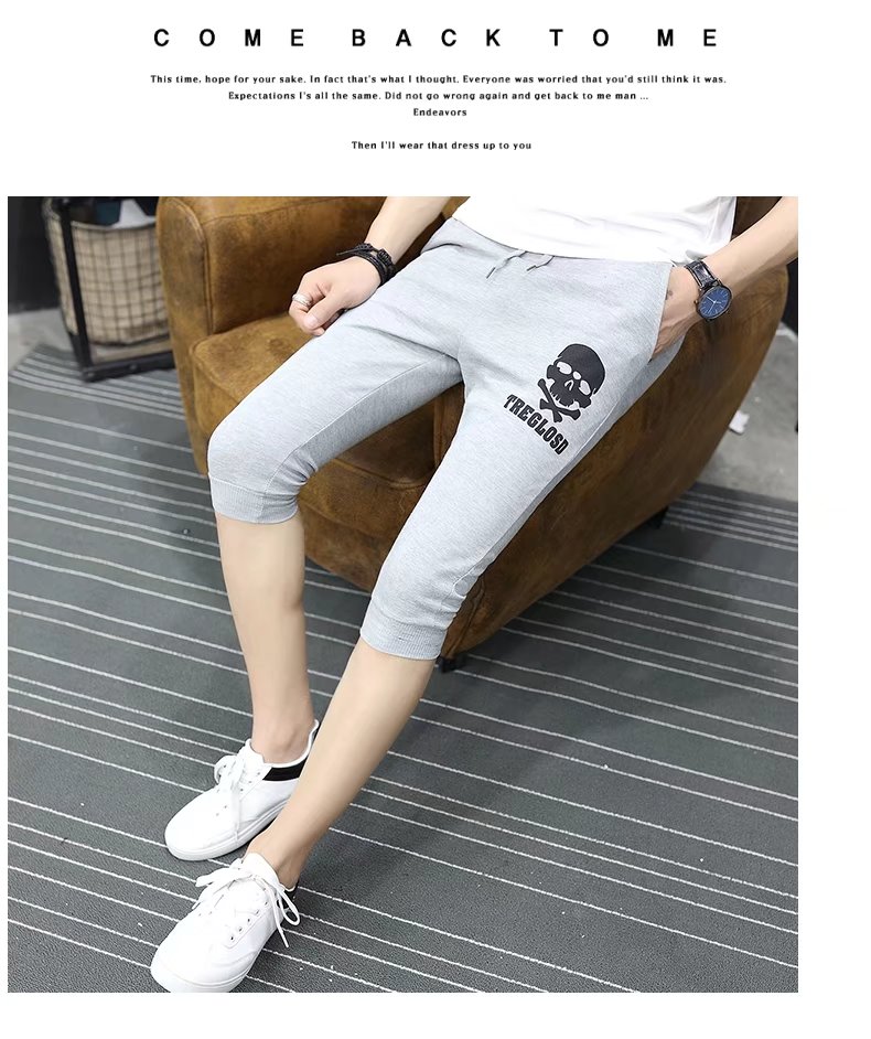 9.9 包邮 quần nam Hàn Quốc phiên bản của xu hướng của Slim feet casual 7 quần nam năm điểm ống túm quần short mùa hè