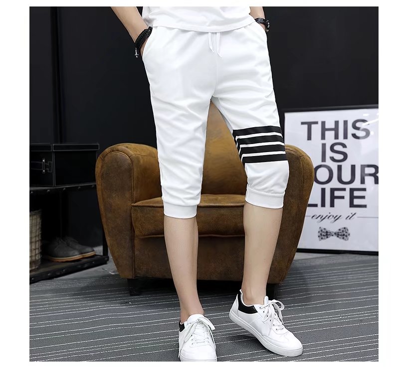 9.9 包邮 quần nam Hàn Quốc phiên bản của xu hướng của Slim feet casual 7 quần nam năm điểm ống túm quần short mùa hè