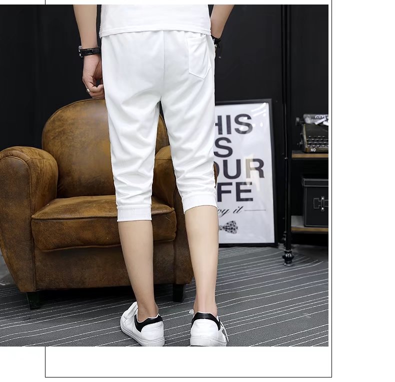 9.9 包邮 quần nam Hàn Quốc phiên bản của xu hướng của Slim feet casual 7 quần nam năm điểm ống túm quần short mùa hè