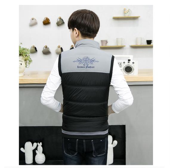 Mùa thu và mùa đông chất liệu cotton vest nam ấm áp bên ngoài mặc vest đẹp trai trẻ tuổi áo khoác không tay nam