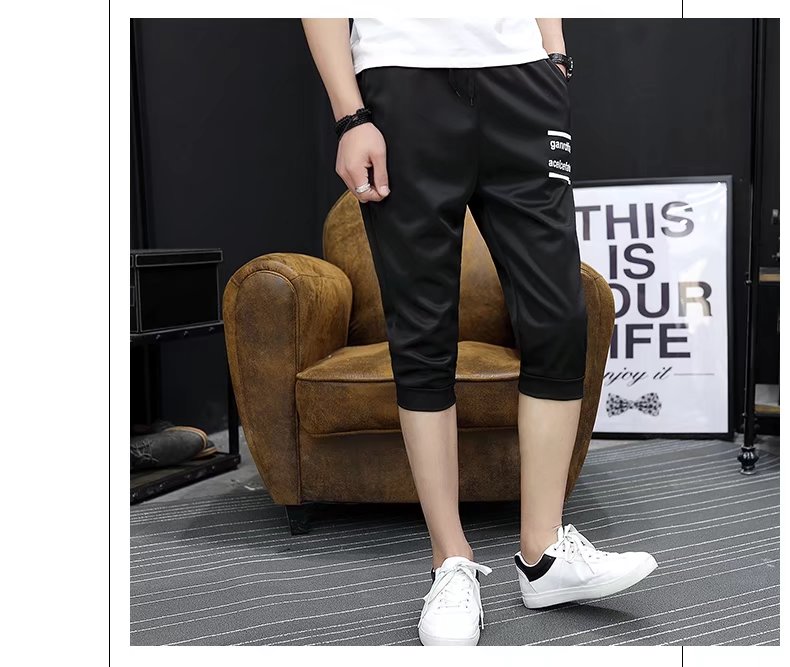 9.9 包邮 quần nam Hàn Quốc phiên bản của xu hướng của Slim feet casual 7 quần nam năm điểm ống túm quần short mùa hè