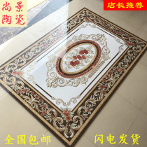 European-style entrance living room parquet floor tiles 800x800 carpet flower puzzle tiles Gold-plated cast crystal tiles