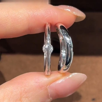 Starlight and night couple ring moissanite 925 silver