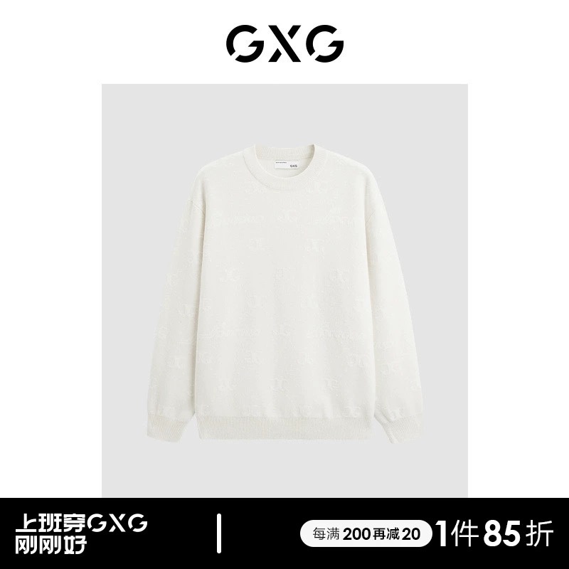 GXG men's clothing mall Identical Two-tone Full Print Logo Dark Tattoo Yarn Sweater Fleece GEX12019283-Taobao