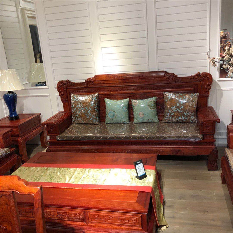 Big Fruit Purple Sandalwood (Pterocarpus Macarocarpus) Six Sets Of Sofas