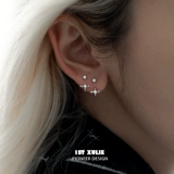 Небольшой цирконий, дизайнерские серьги, серебро 925 пробы, изысканный стиль