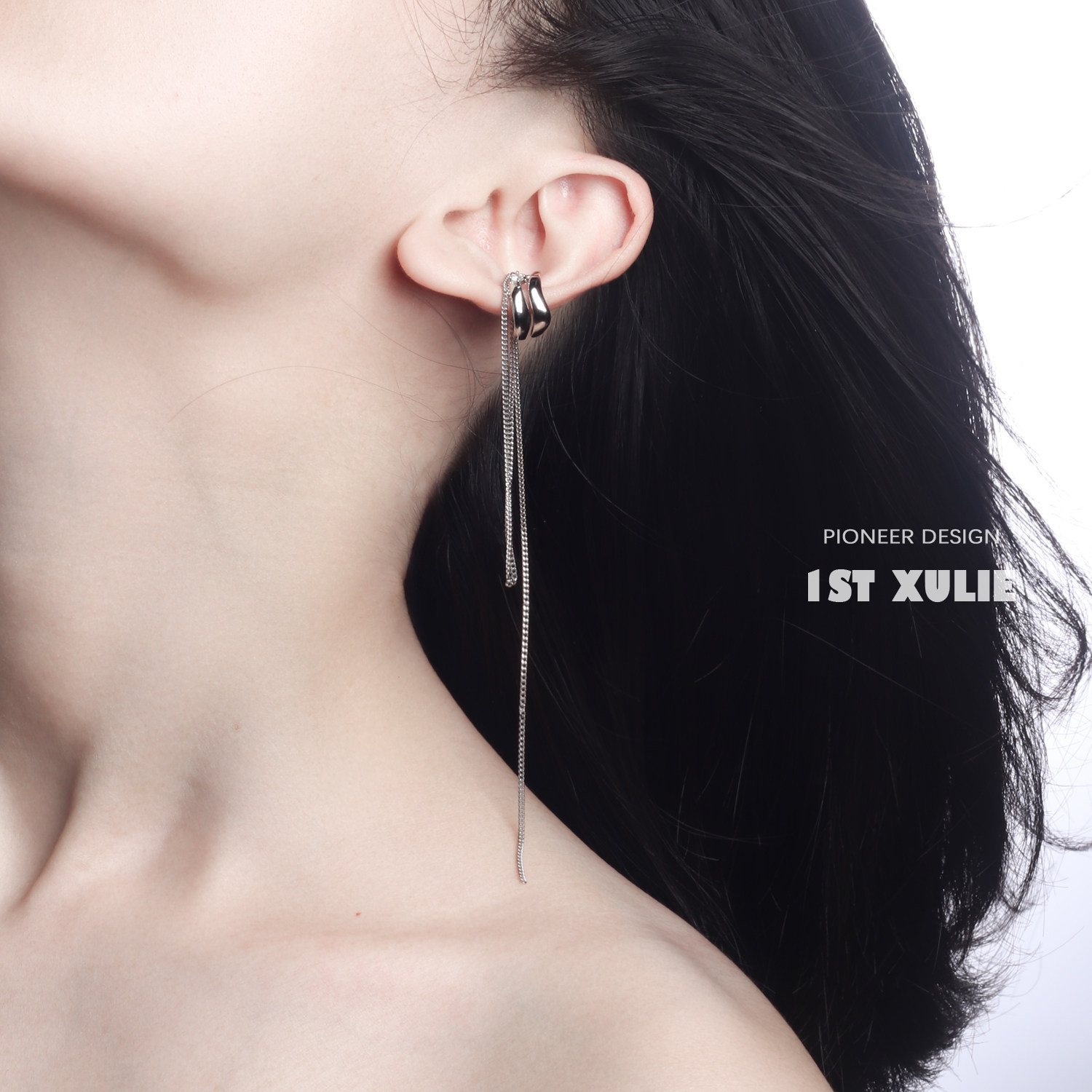 1STXULIE925 pure silver ear clip small crowdsourced design lukewarm wind flow suno earrings without pain female earrings