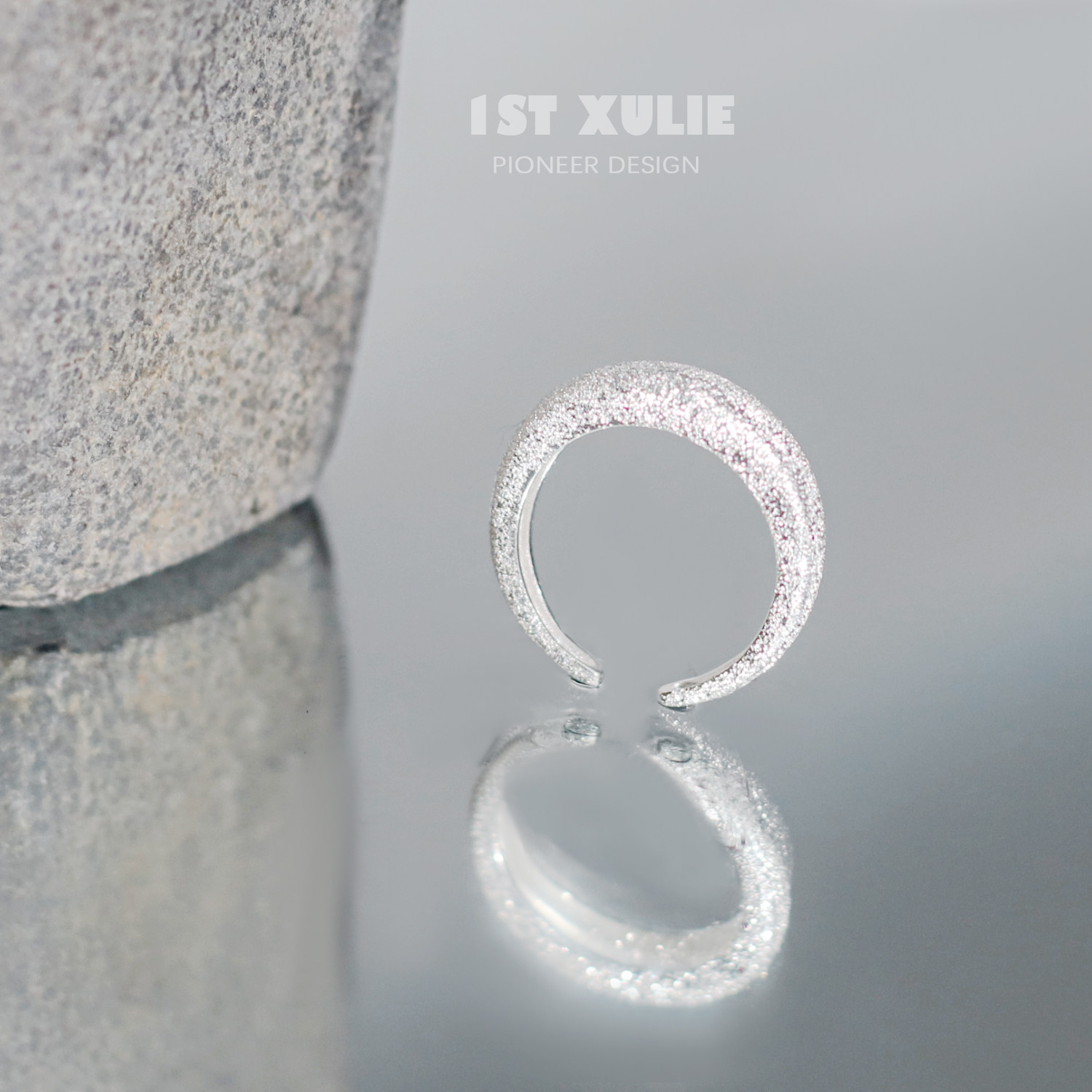 1STXULIE pure silver ring frosted fine and light lavish sandstone ring lukewarm wind minimalist approb. 100 lap opening vegetarian ring