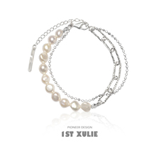 1STXULIE pure silver without dropping color bracelet small crowddesign baroque pearl double layer lukewarm wind 100 hitch