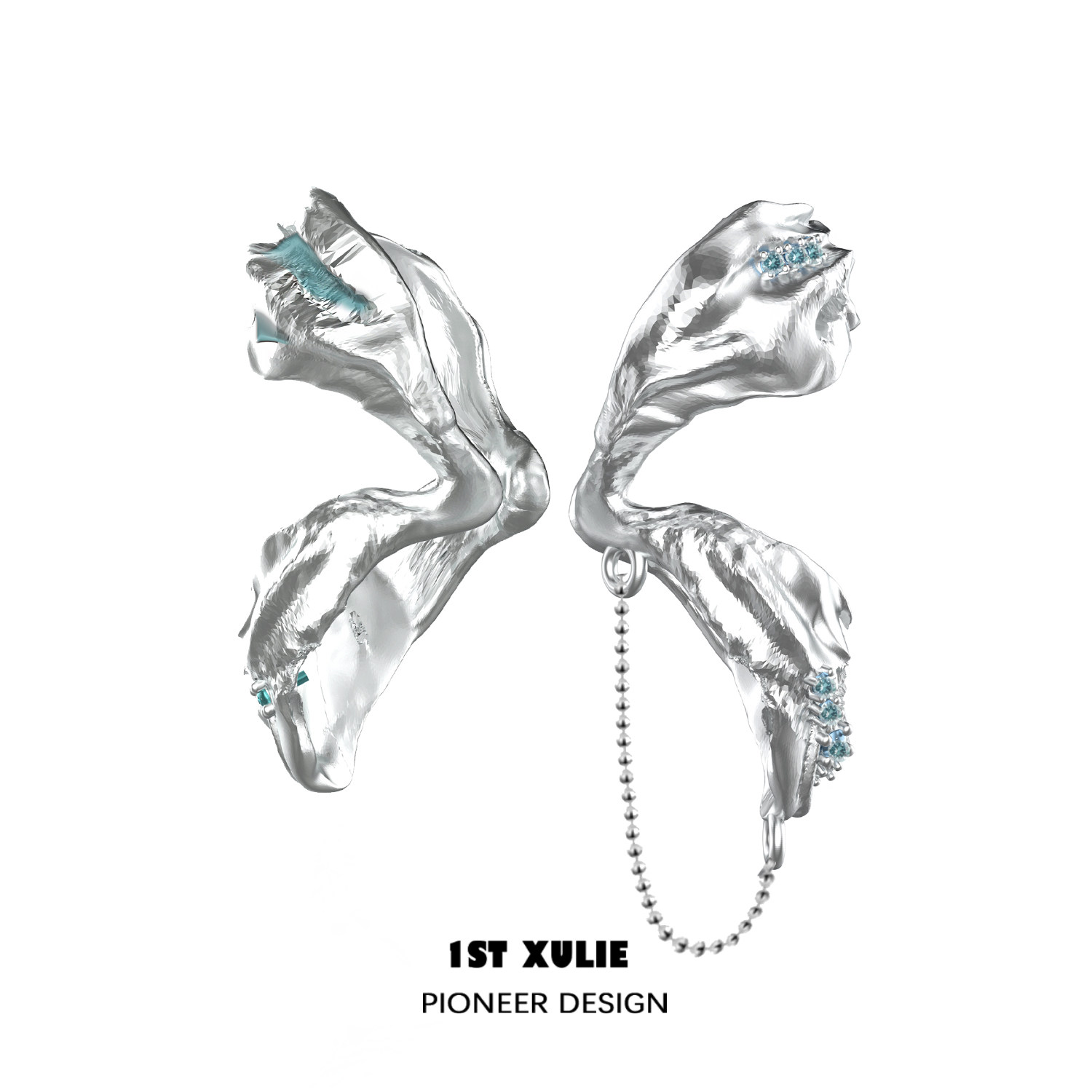 1STXULIE original ear clip niche design indifferent wind female ear bone clip chain earrings ear hanging earrings without ear holes