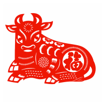 Fu Niu window grille electrostatic stickers 12 zodiac ox paper-cut Year of the Ox shop glass door window stickers New Year Spring Festival water stickers