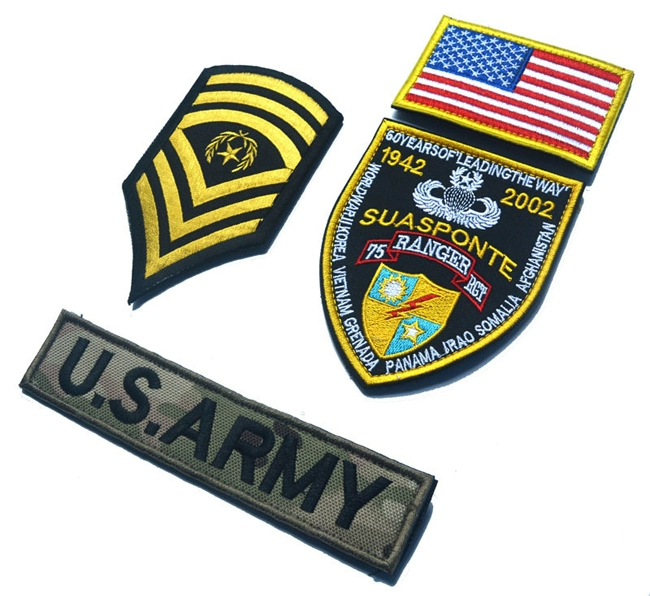 American Ranger Armband Thêu Velcro Badge Cờ Mỹ Ba lô Nhãn dán Epaulettes có thể được tùy chỉnh